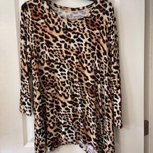 Animal print snake bite tunic top